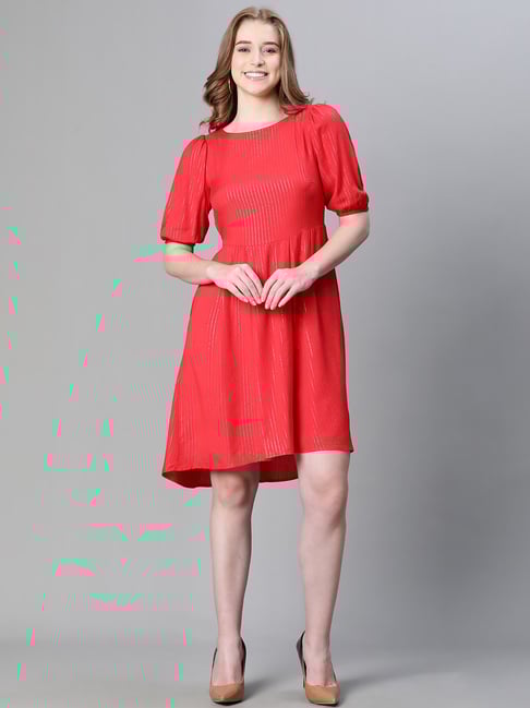 Oxolloxo Red Striped A Line Dress-picture-48
