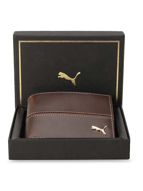 Buy Puma Chocolate Leather Solid Bi Fold Wallet Online At Best Price Tata CLiQ