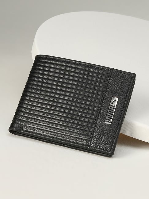 Puma black shop leather wallet