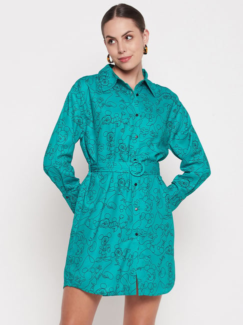 Turquoise shop shirt dress