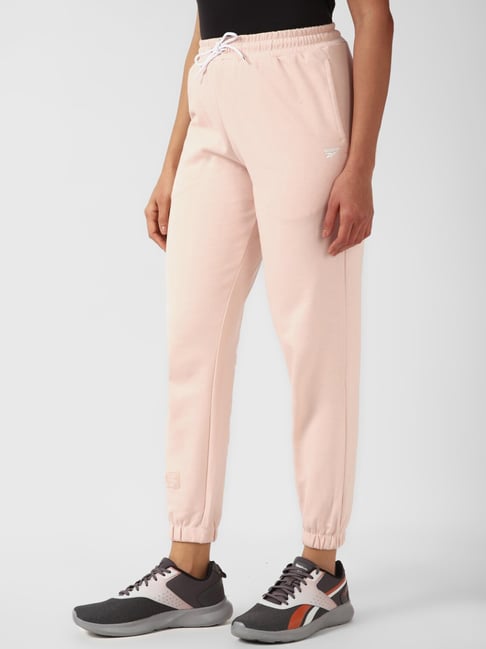 Reebok Pink Cotton Mid Rise Sports Joggers
