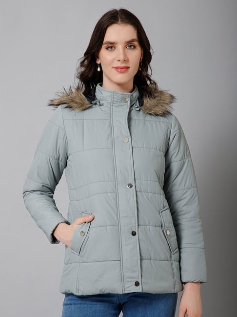 Cantabil Pista Green Detachable Hooded Jacket