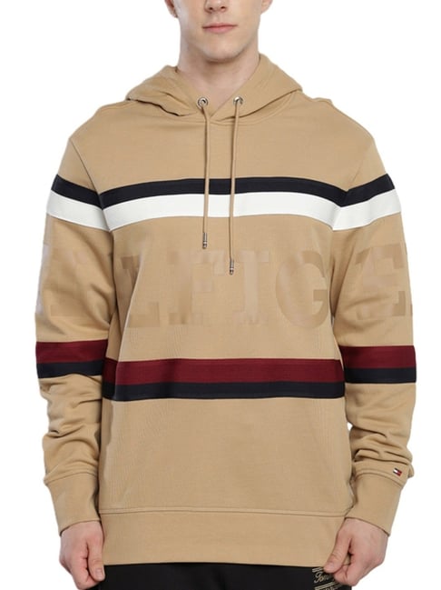 Buy Tommy Hilfiger Classic Khaki Cotton Logo Printed Hooded