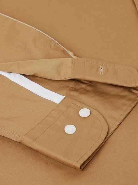 Buy Tommy Hilfiger Desert Khaki Cotton Regular Fit Shirt for Mens