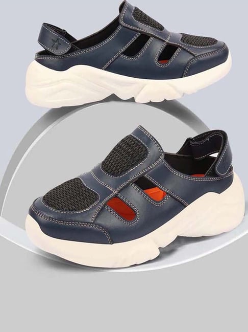 Fausto Men's Navy Back Strap Sandals-picture-36