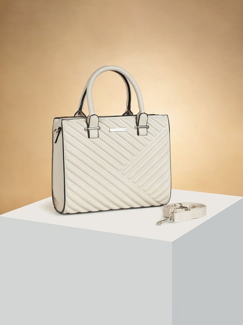 Forever Glam by Pantaloons Off White PU Quilted Handbag-picture-28