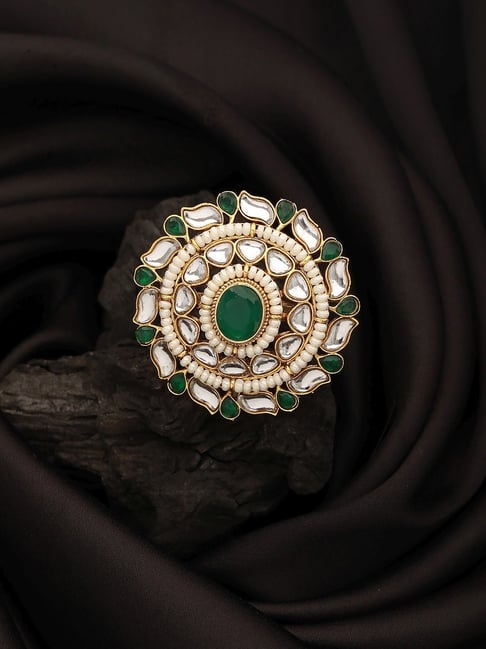 Lab-Grown Oval Solitaire Emerald Cocktail Ring | Angara