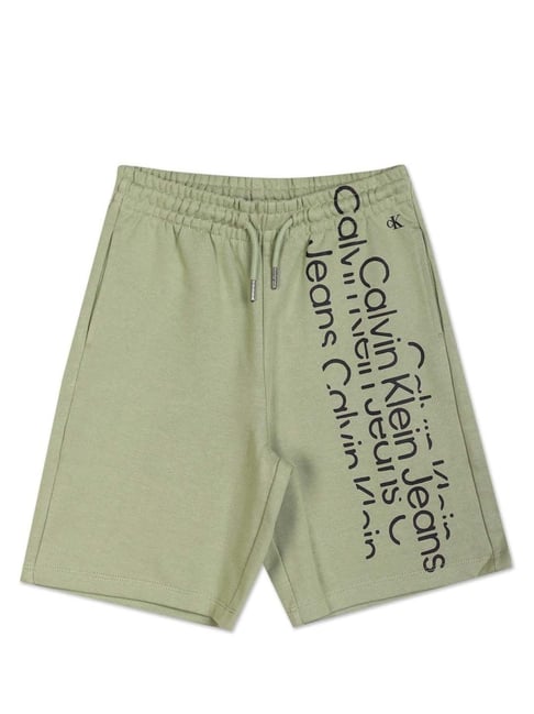 Calvin Klein Jeans Kids Green Cotton Printed Shorts