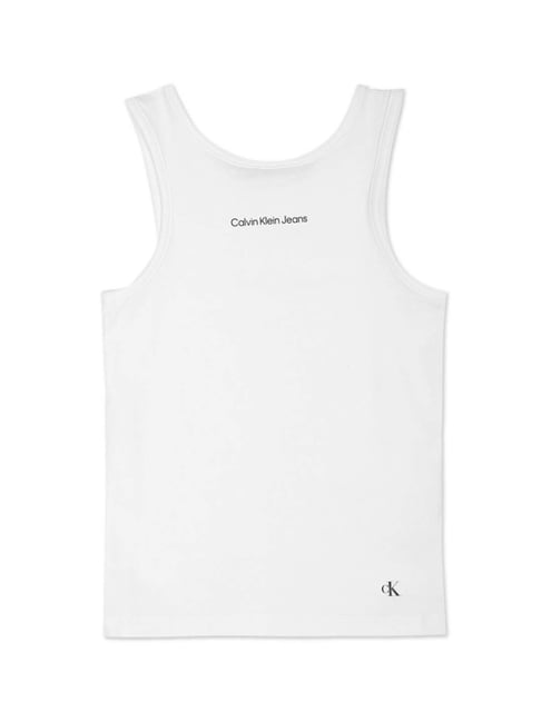 Calvin Klein Jeans Kids White Cotton Regular Fit Top