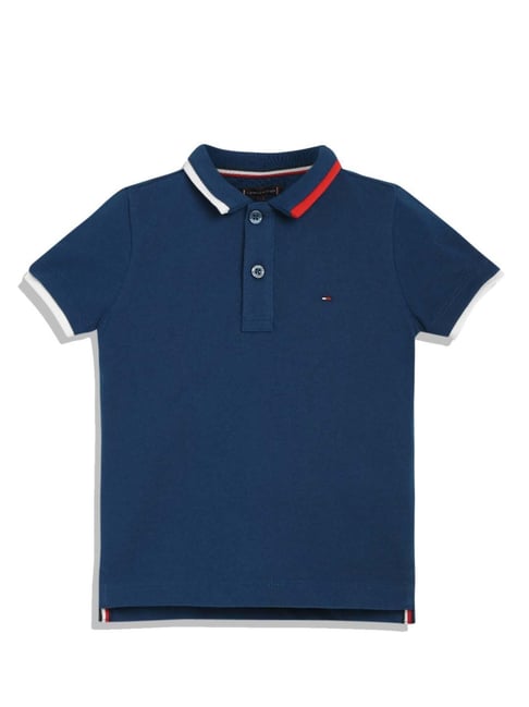 Buy Tommy Hilfiger Kids Blue Cotton Polo T-Shirt for Boys Clothing