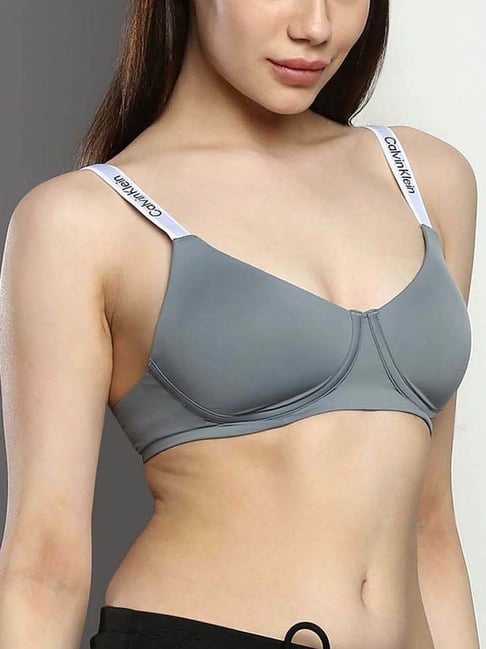 Calvin Klein Underwear Grey Logo Regular Fit Bra