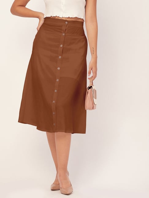 Moomaya Rust Midi Skirt
