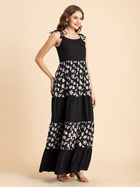 black lace asymmetrical dress Zebra Print Maxi Dress