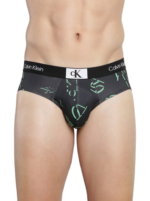 Buy Calvin Klein Black Regular Fit Printed Briefs for Mens Online