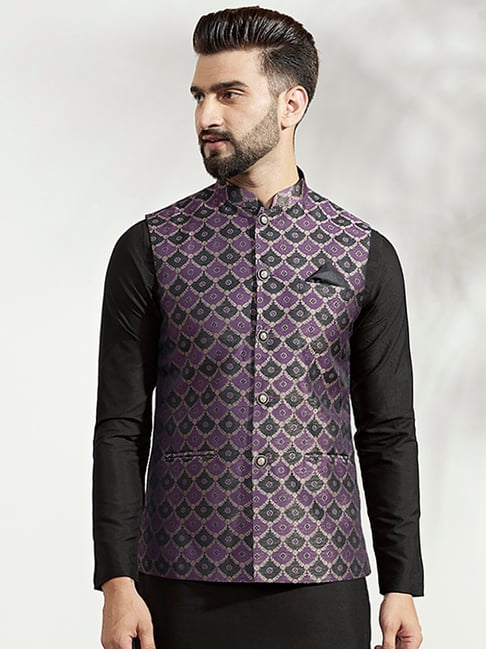 Purple on sale nehru jacket