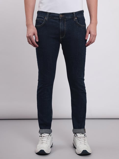 Lee Travis Indigo Blue Slim Fit Lightly Washed Jeans-picture-16