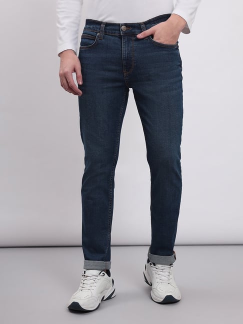 Lee Travis Indigo Blue Slim Fit Lightly Washed Jeans-picture-15