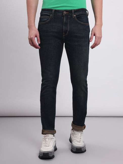 Lee Travis Dark Blue Slim Fit Lightly Washed Jeans-picture-16