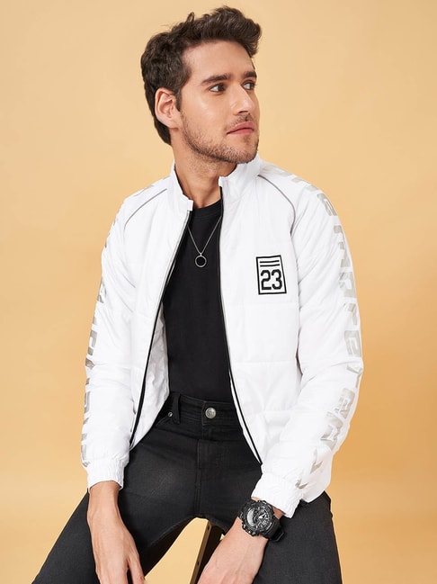 YU by Pantaloons White Regular Fit Quilted Jacket