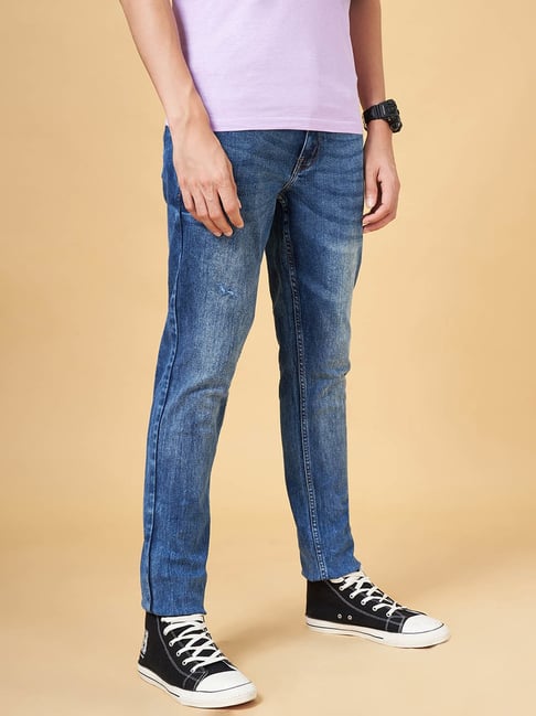 Light Blue Solid Ankle-Length Casual Men Skinny Fit Jeans - Selling Fast at  Pantaloons.com