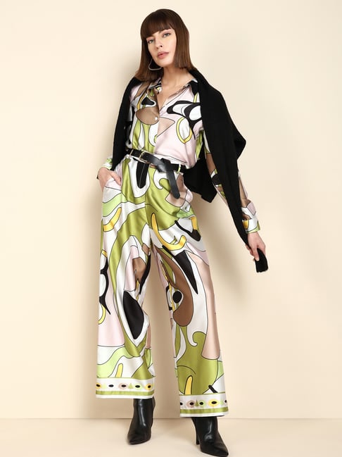 Vero Moda Green Printed Regular Fit High Rise Pants-picture-30