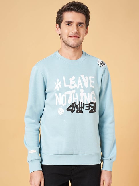 People by Pantaloons Light Blue Regular Fit Printed Sweatshirt-picture-46
