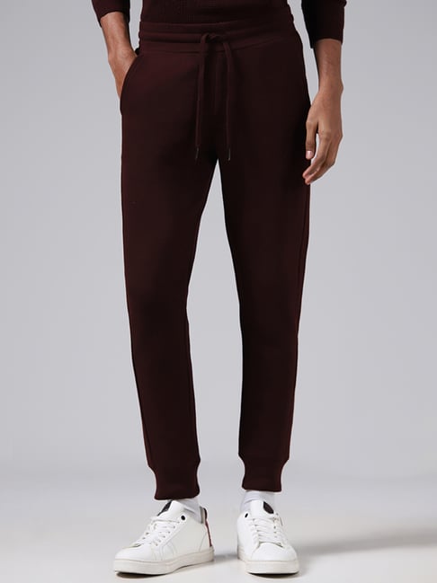 Solid slim fit online joggers