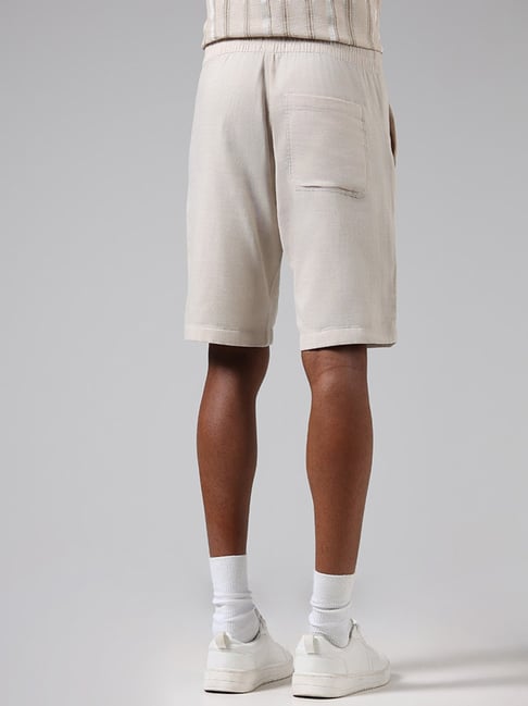 Buy Basics Beige Solid Shorts For Men Online At Tata CLiQ