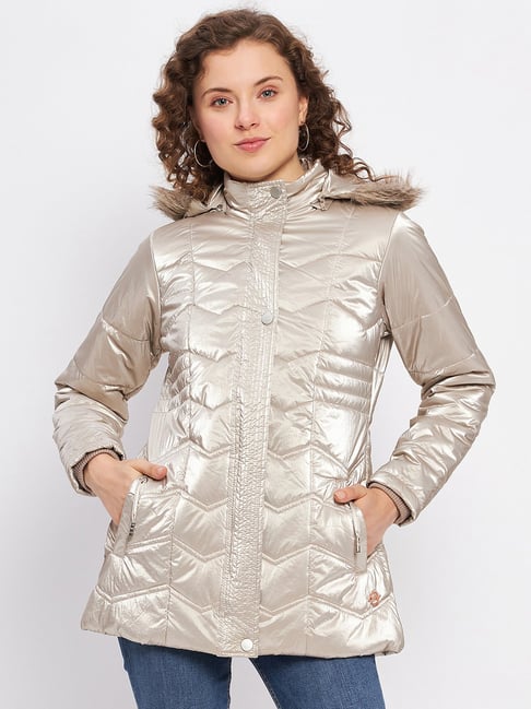 Buy DUKE Womens Zip Through Neck Quilted Jacket | Shoppers Stop