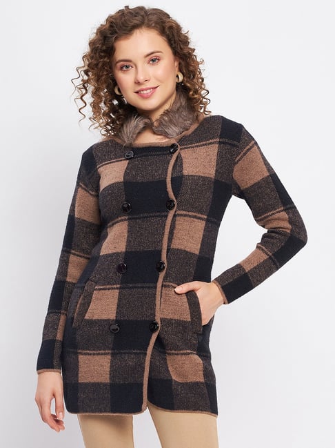 Duke Black & Beige Checks Cardigan-image-10