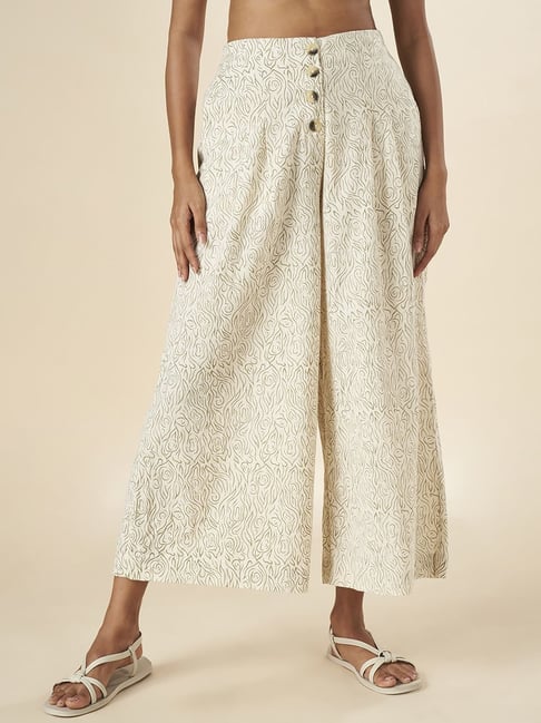 Akkriti by Pantaloons White Cotton Printed Culottes-picture-37