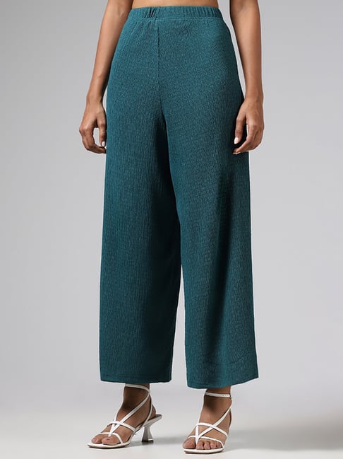 Shop Twill crepe wide-leg pants | eShakti