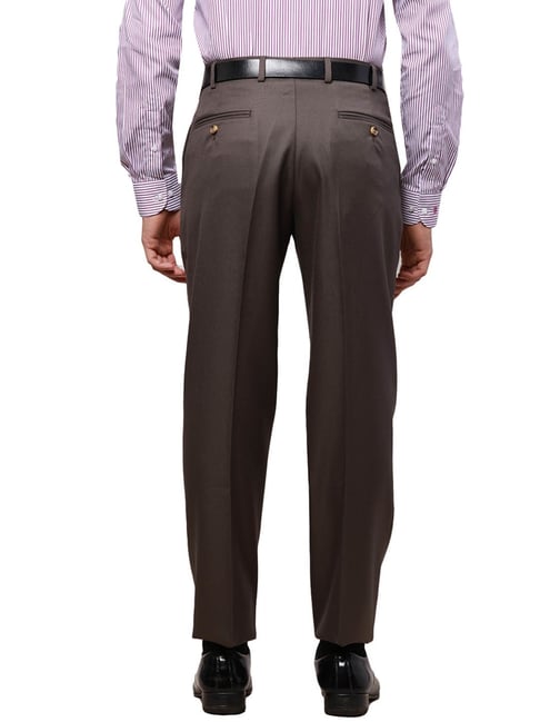 Buy Basics Brown Solid Comfort Fit Trousers for Men Online @ Tata CLiQ