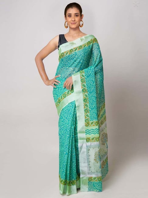 Peacock Blue Woven Banarasi Silk Saree – Zilikaa