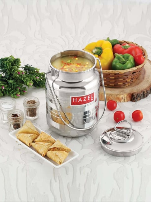 HAZEL Silver Stainless Steel Designer Barani Multipurpose Container (2.5 L)