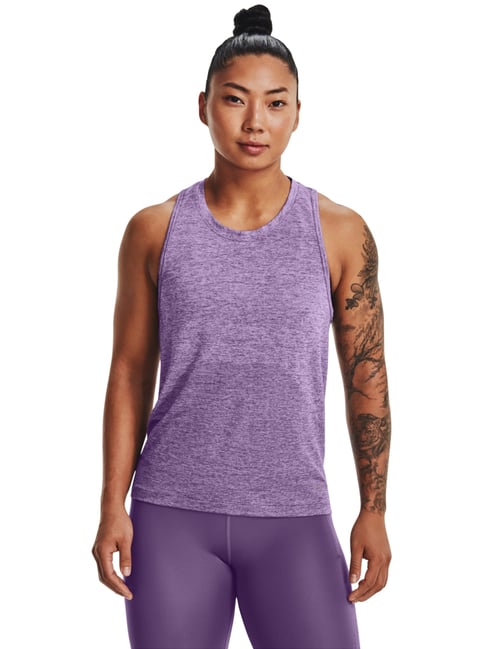 UNDER ARMOUR Purple Printed Sports Tank Top