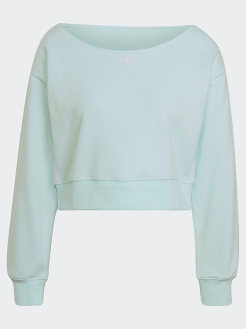 Buy Adidas Originals Blue Cotton Logo Print Sweatshirt for Women