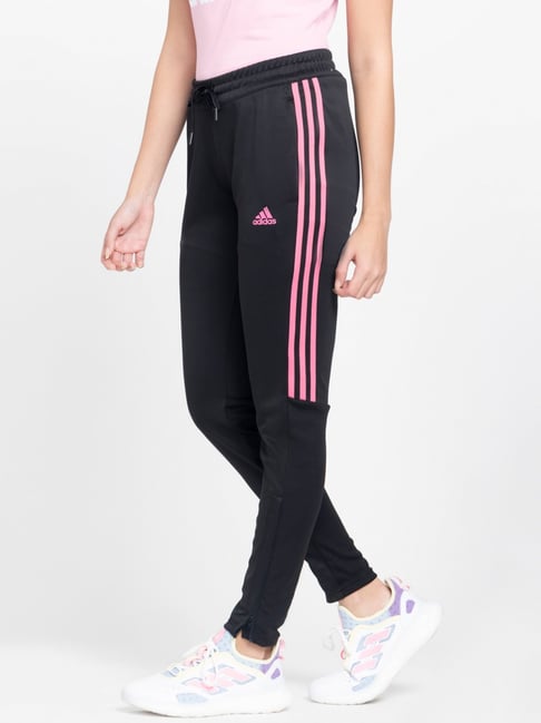 Buy adidas Black Striped Sports Track Pants for Women Online