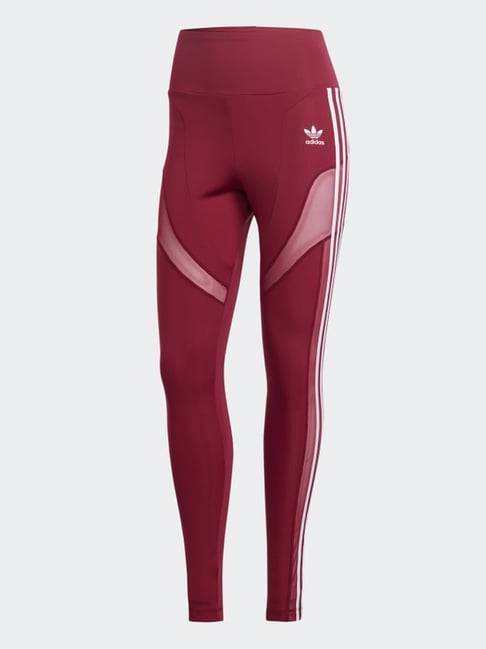 Adidas Originals Red Striped Sports Tights