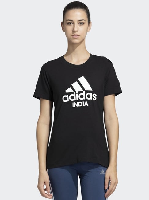 Adidas black t shirt india on sale