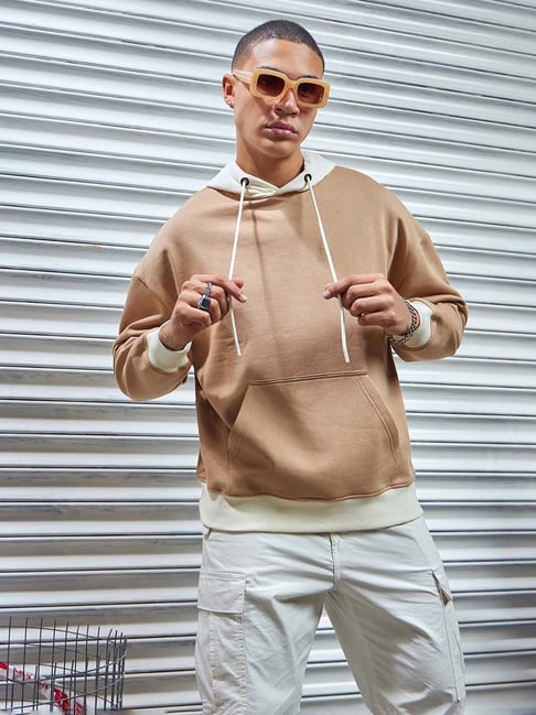 Bewakoof Brown Relaxed Fit Oversized Hooded Sweatshirt-picture-23