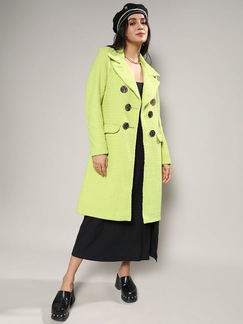 Campus Sutra Green Regular Fit Coat-picture-18