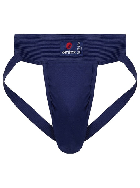 Omtex Men's Athletic Gym Jockstrap Supporter Pack of 2 (Navy & Grey) Size -  XS