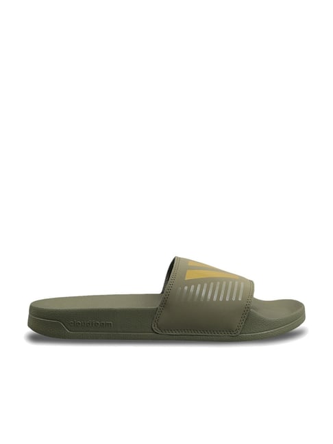 Khaki green best sale adidas sliders