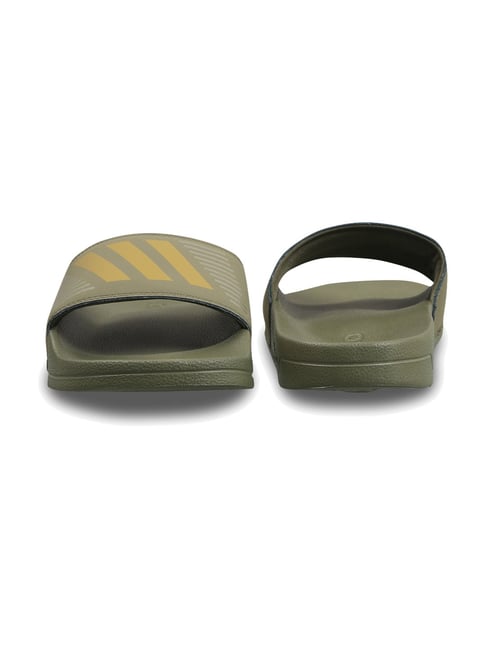 Khaki green adidas cheap sliders