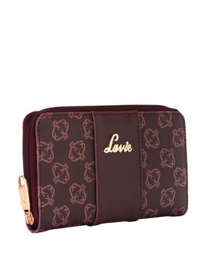 Buy Lavie Mono Purple Printed Zip Around Wallet for Women For