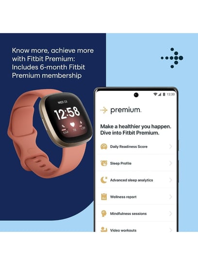 Buy Fitbit Versa 3 FB511GLPK Health and Fitness Smartwatch Online