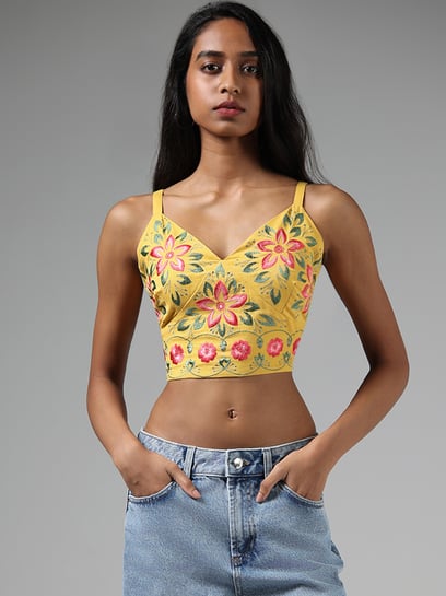 Topshop Petite Mustard Cropped Knit – Paisley Collected