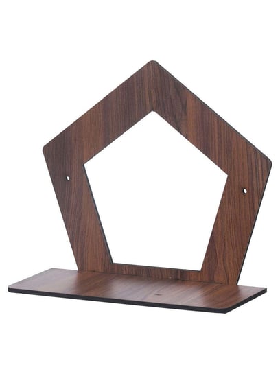 Buy eCraftIndia Brown Wooden Pentagon Shape Wall Shelf at Best