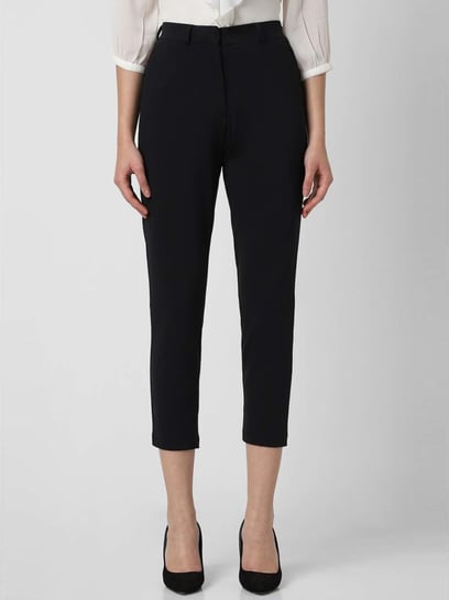 MID-RISE CROPPED TROUSERS - Black | ZARA India